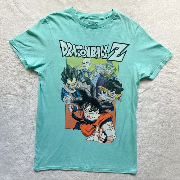 Dragon Ball Z Slim Lightweight Turquosie Goku Characters Graphic Tee - Picture 1 of 7